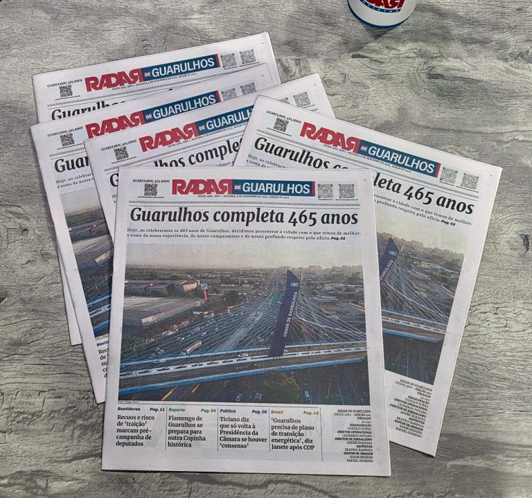 No último dia 8 de dezembro, quando Guarulhos comemorou seus 465 anos, o Radar de Guarulhos viveu um marco histórico: o lançamento oficial de sua edição inaugural do jornal impresso, um passo decisivo na consolidação do projeto como uma das principais vozes jornalísticas da cidade. A edição especial circulou pelas ruas no dia 8 de dezembro, com distribuição reforçada nesta terça-feira, 9, alcançando milhares de leitores.